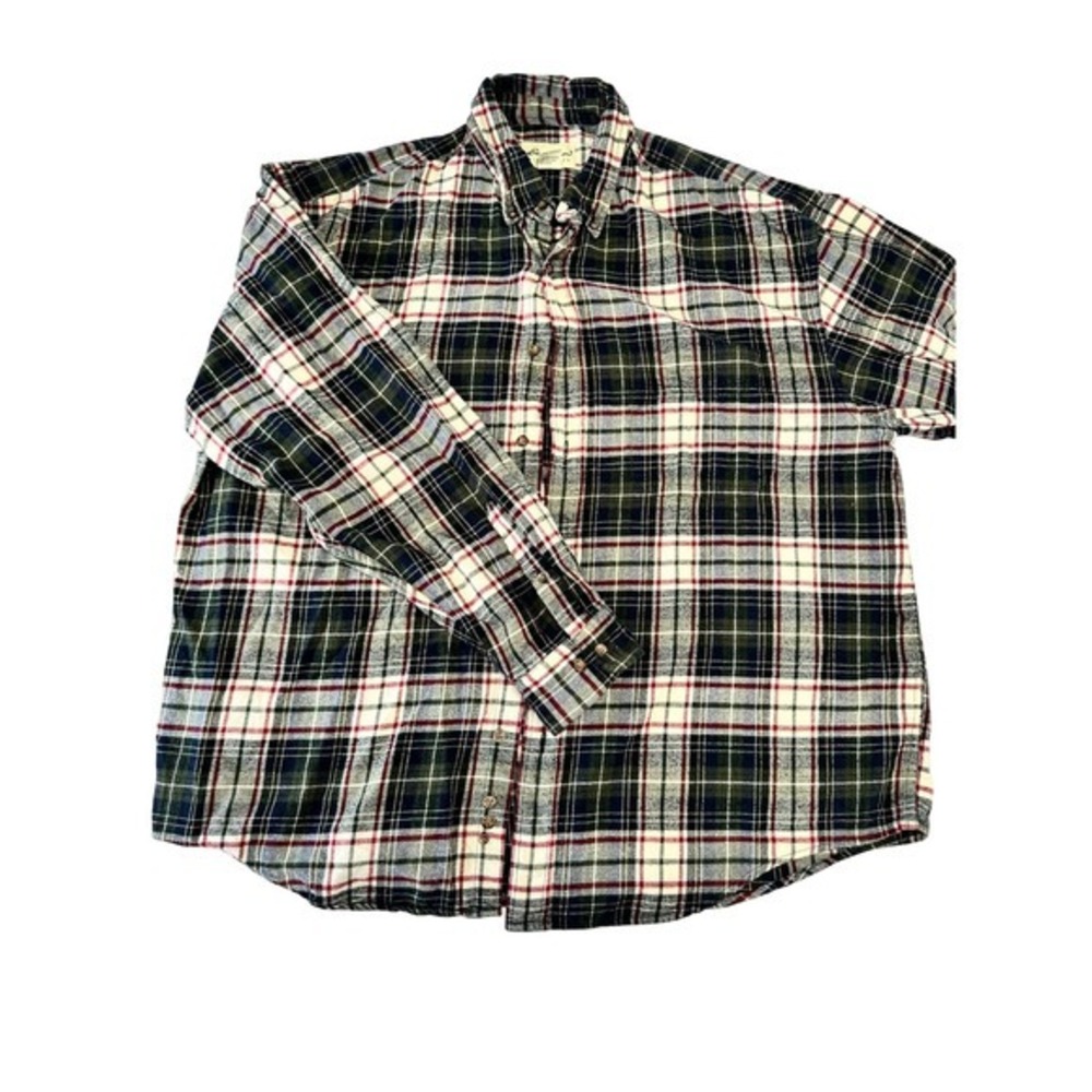 Vintage 90s grunge Eddie Bauer Flannel Shirt Mens XL Cotton Button Up Plaid